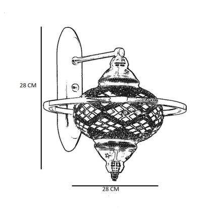 YENI fali lámpatest 1xE27/40W/230V, bronz