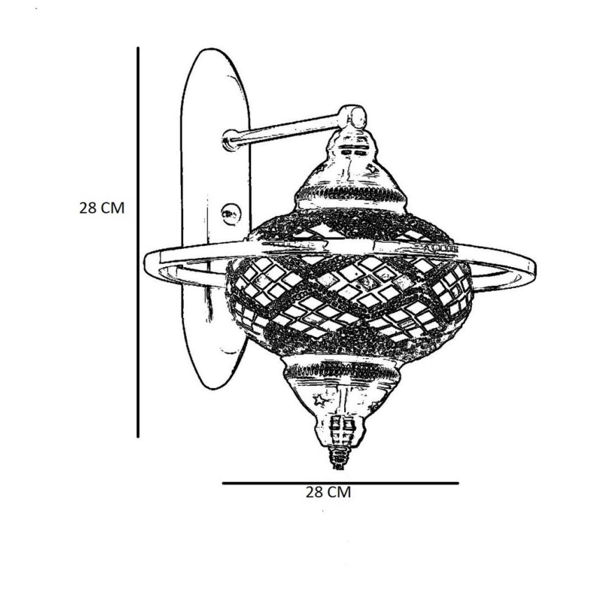 YENI fali lámpatest 1xE27/40W/230V bronzszínű