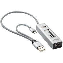 Yenkee – USB 2.0 és USB-C OTG elosztó és kártyaolvasó