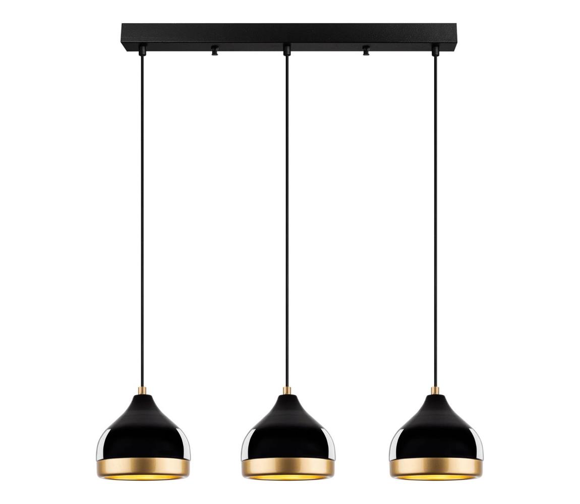 YILDO kábelre függesztett csillár 3xE27/40W/230V fekete/arany 892OPV2133