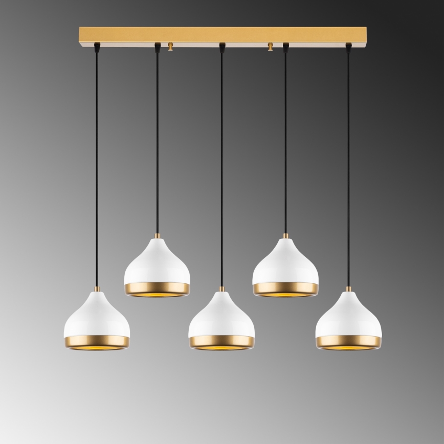 YILDO zsinóros csillár 5xE27/40W/230V fehér/arany