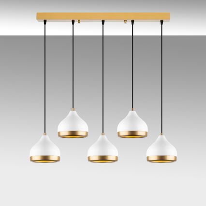 YILDO zsinóros csillár 5xE27/40W/230V fehér/arany