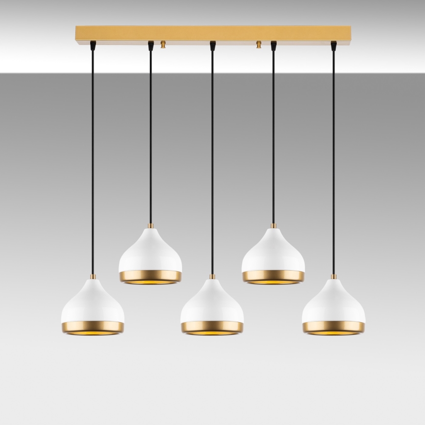 YILDO zsinóros csillár 5xE27/40W/230V fehér/arany