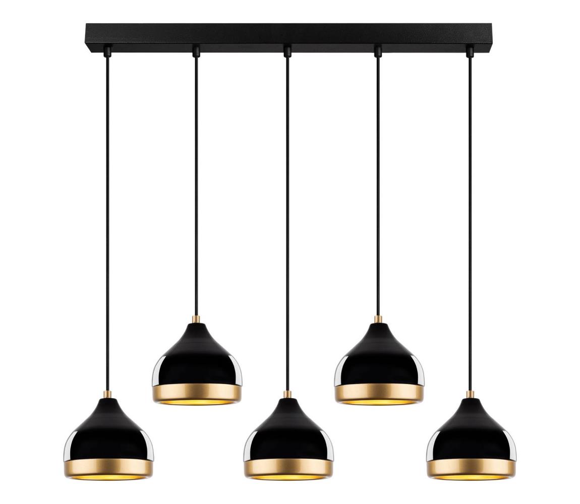 YILDO zsinóros csillár 5xE27/40W/230V, fekete/arany 892OPV2137