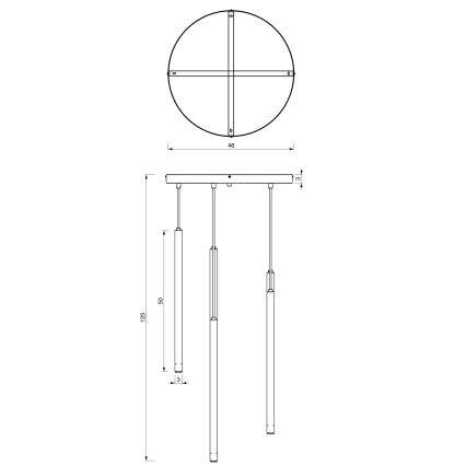 YORU zsinóros csillár, 8xG9/8W/230V, sárgaréz
