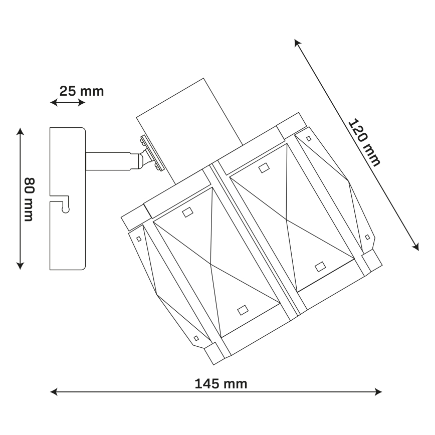 ZAHARA fali lámpa 1xE27/10W/230V fekete
