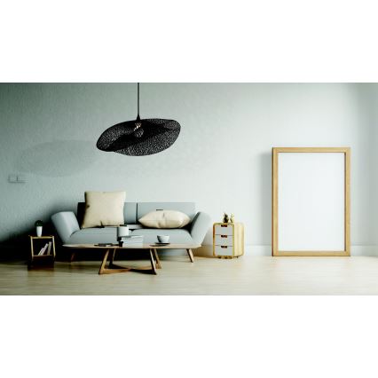 Zambelis 19108 - Csillár zsinóron 1xE27/40W/230V bambusz/fekete