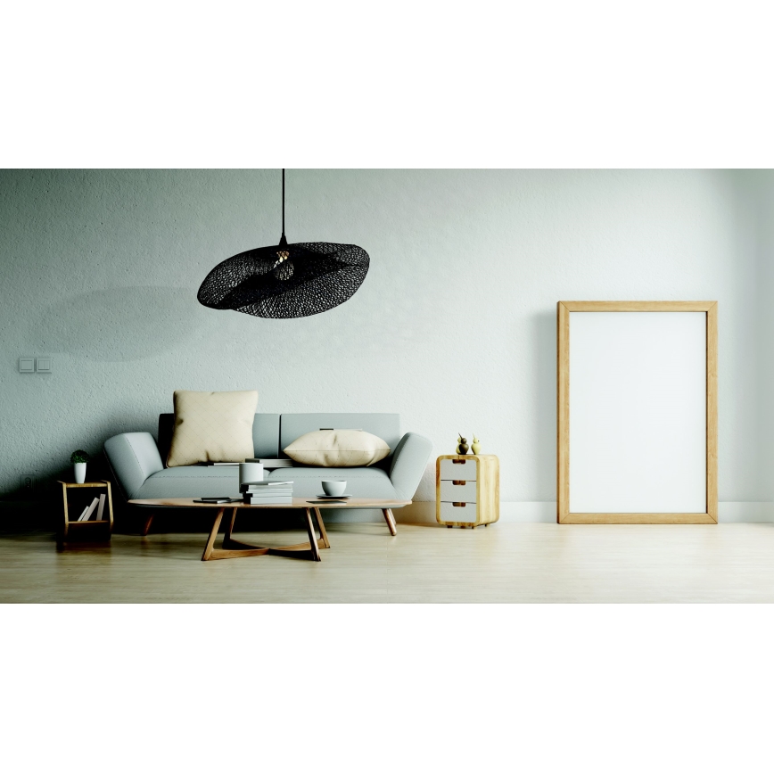 Zambelis 19108 - Csillár zsinóron 1xE27/40W/230V bambusz/fekete