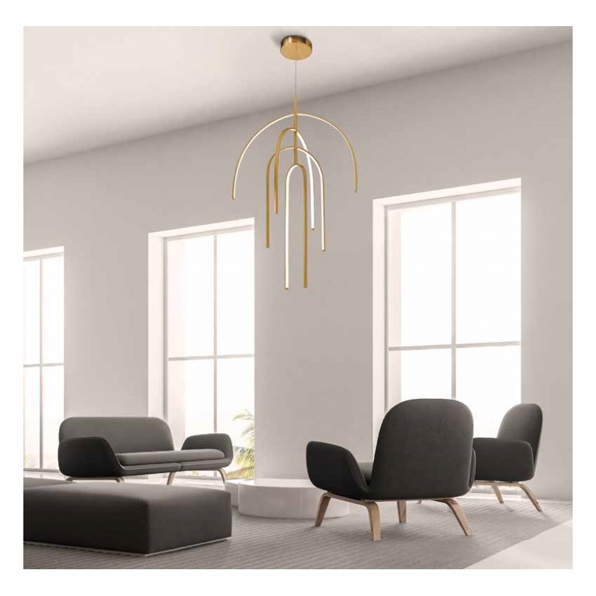 Zambelis 1933 - LED Dimmelhető csillár zsinóron LED/96W/230V arany