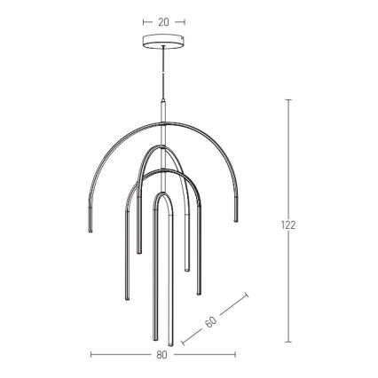 Zambelis 1933 - LED Dimmelhető csillár zsinóron LED/96W/230V arany