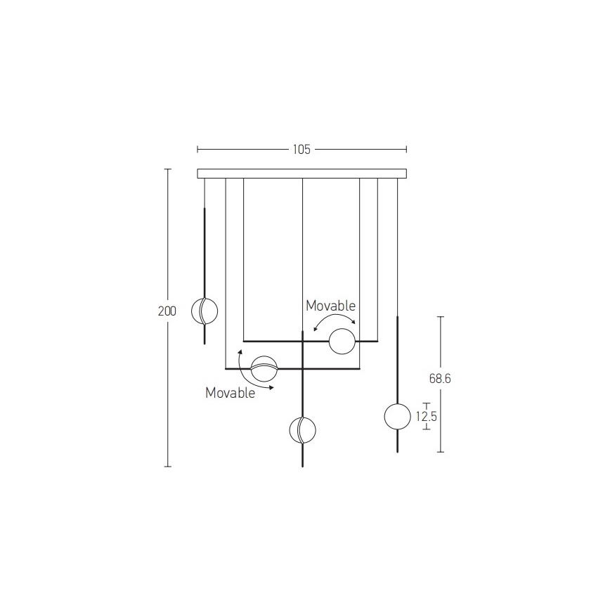 Zambelis 2001 - LED Csillár zsinóron LED/38W/230V