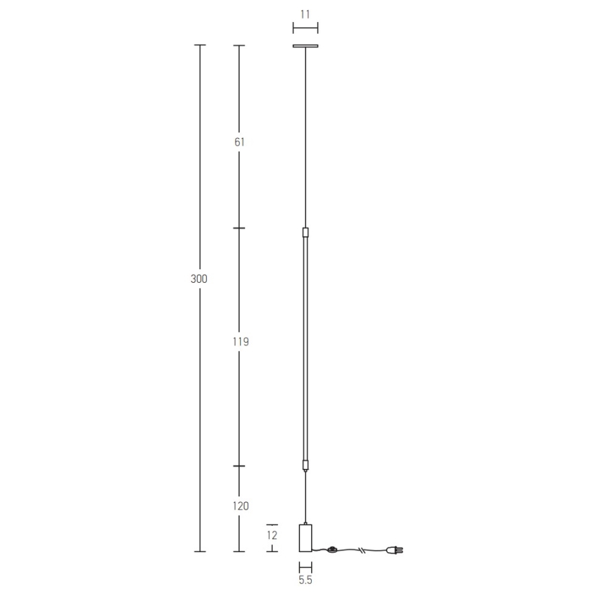 Zambelis 20184 - LED állólámpa LED/22W/230V