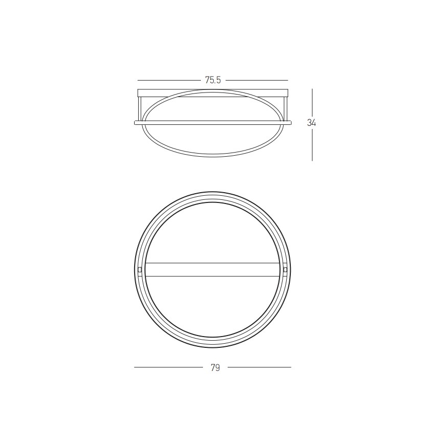Zambelis 22019 - LED Dimmelhető felületre szerelhető csillár LED/80W/230V átm. 79 cm arany