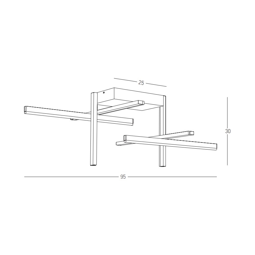 Zambelis 22027 - LED Dimmelhető felületre szerelhető csillár LED/46W/230V fekete