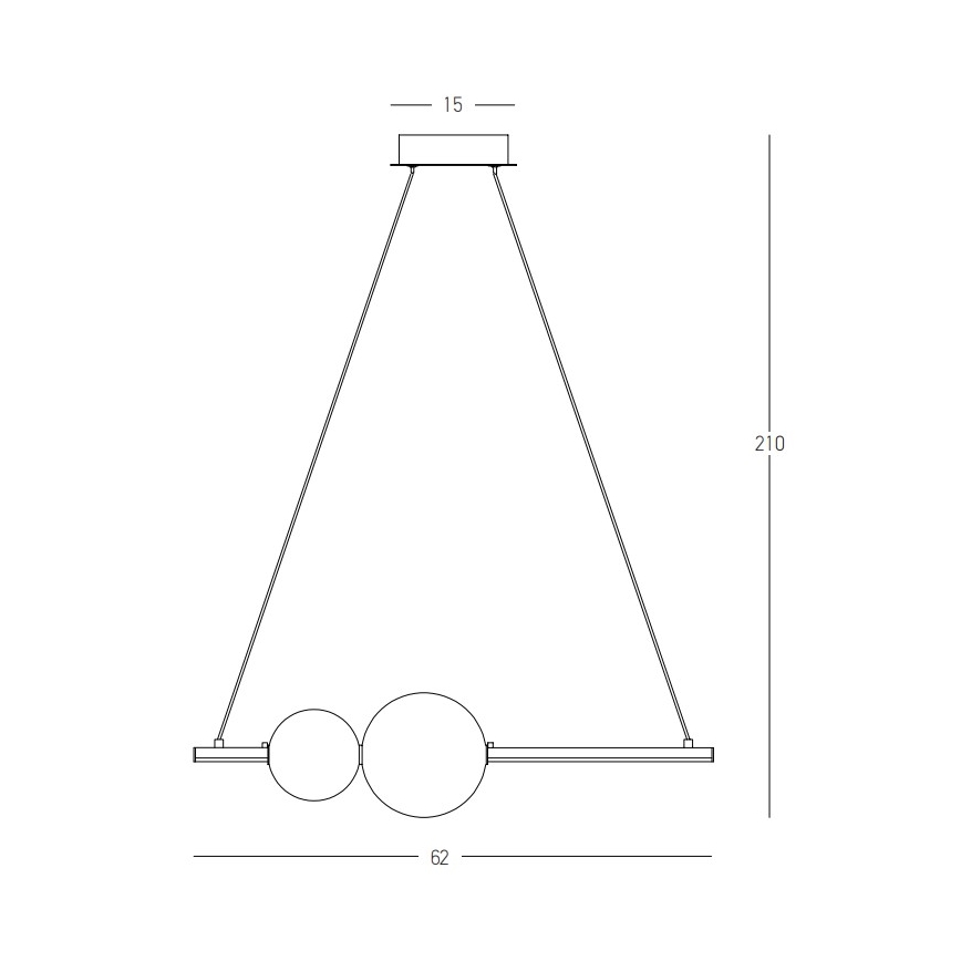 Zambelis 22108 - LED dimmelhető függeszték kábelre LED/11W/230V arany