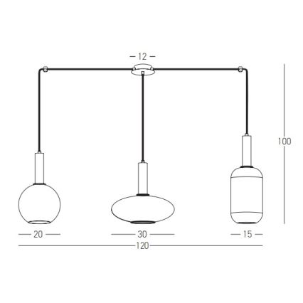 Zambelis 22151 - Csillár zsinóron 3xE27/40W/230V pók arany