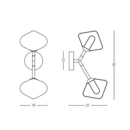 Zambelis 23022 - Fali lámpa 2xG9/5W/230V arany