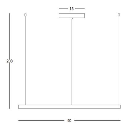 Zambelis 23034 - LED Dimmelhető csillár zsinóron LED/45W/230V 3000K átm. 90 cm arany