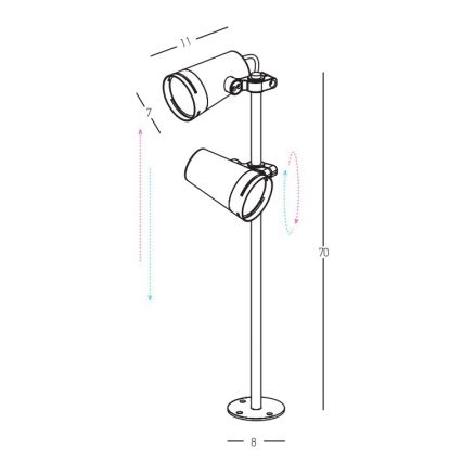 Zambelis E299 - LED Kültéri lámpa 2xLED/6W/230V IP54 CRI93 barna