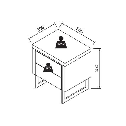 ZARINE tölgy éjjeliszekrény