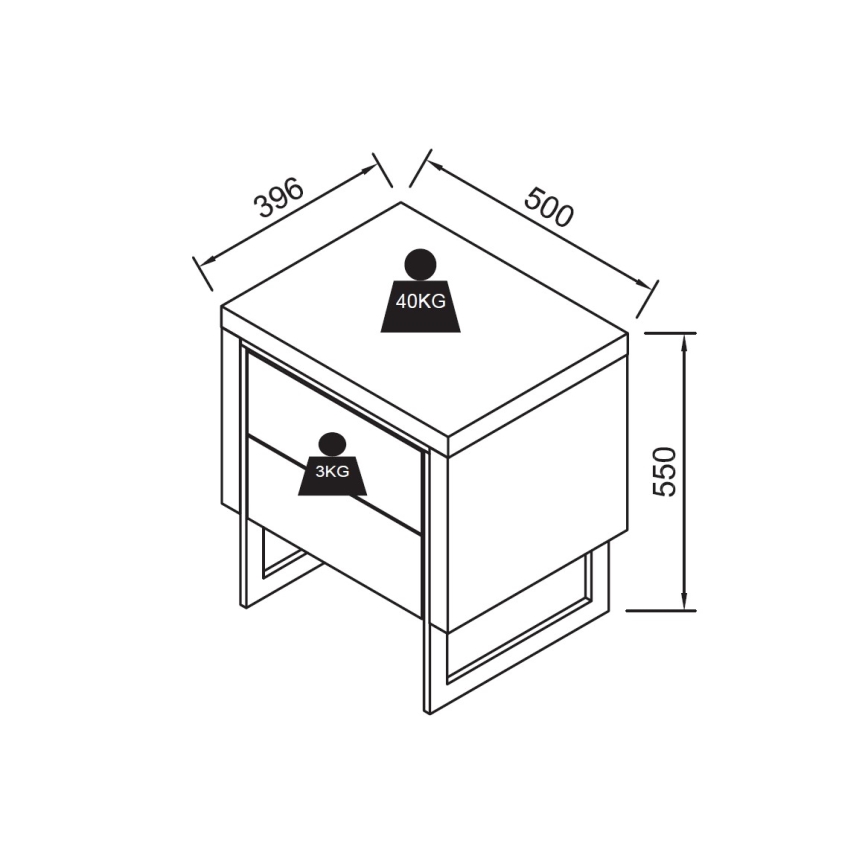 ZARINE tölgy éjjeliszekrény