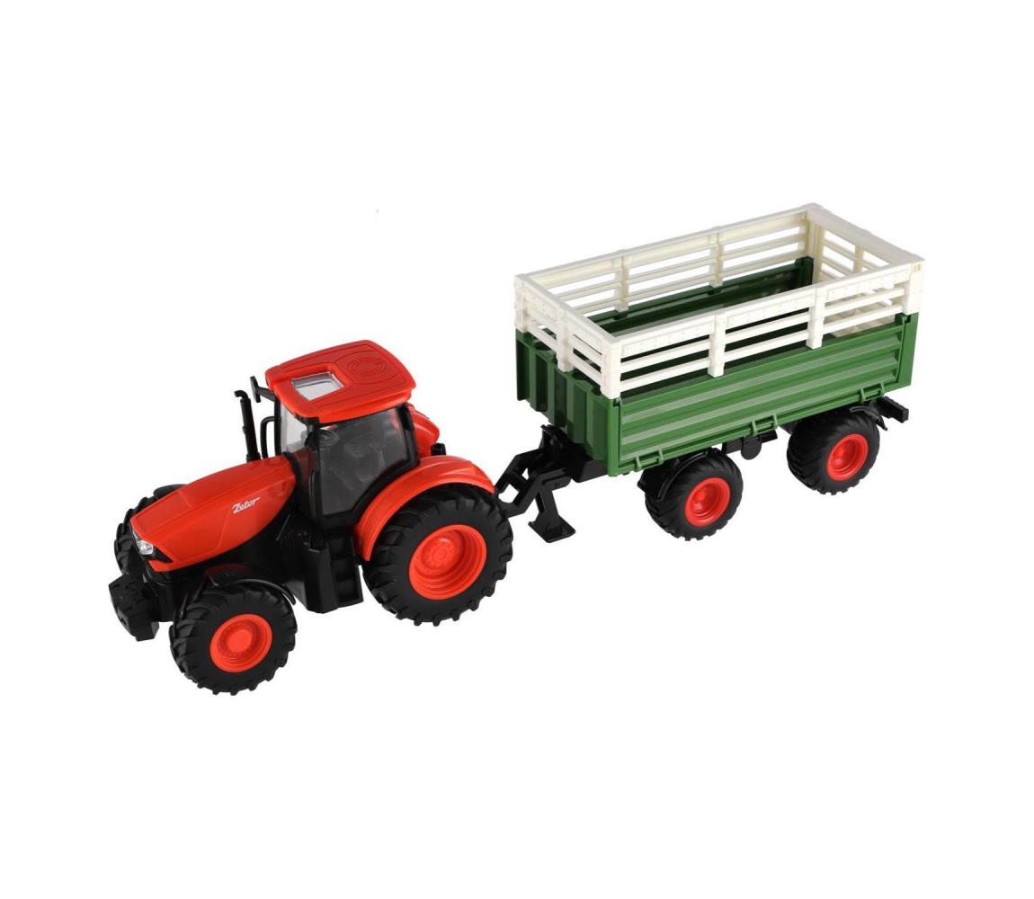 Teddies Zetor traktor pótkocsival 2xAA + távirányítóval 00800219