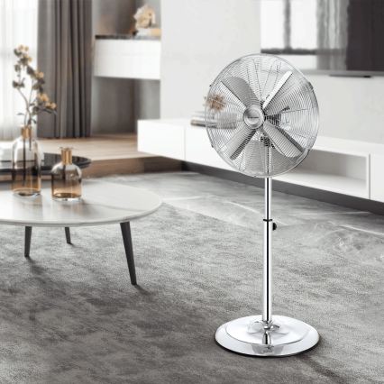 ZEVENTI - Álló ventilátor FLOW 50W/230V átm. 45 cm fényes króm