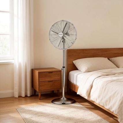 ZEVENTI - Álló ventilátor FLOW 50W/230V átm. 45 cm fényes króm