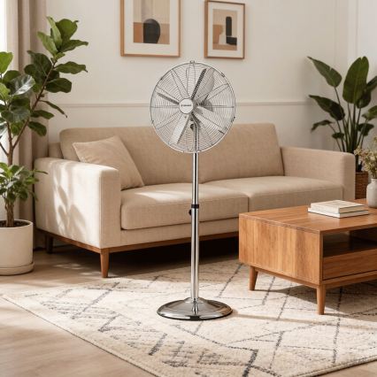 ZEVENTI - Álló ventilátor FLOW 50W/230V átm. 45 cm fényes króm