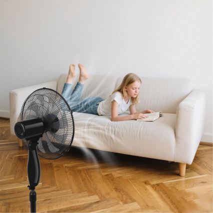 ZEVENTI - Álló ventilátor FLOW 55W/230V 130 cm fekete + távirányító