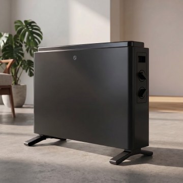 ZEVENTI - Elektromos direkt fűtőtest/konvektor 800/1200/2000W/230V fekete