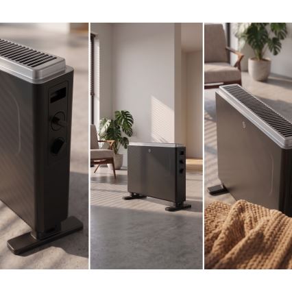 ZEVENTI - Elektromos direkt fűtőtest/konvektor 800/1200/2000W/230V fekete