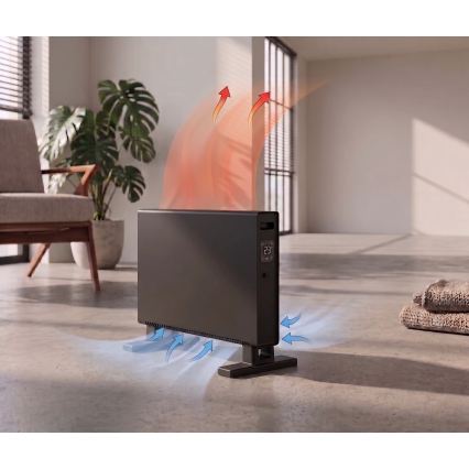 ZEVENTI - Elektromos hősugárzó/konvektor LCD kijelzővel ECO/1250/2000W/230V fekete + távirányító