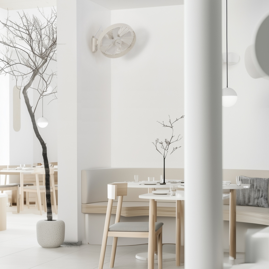 ZEVENTI - Fali ventilátor FREEZE 50W/230V átm. 40 cm fehér + távirányítás