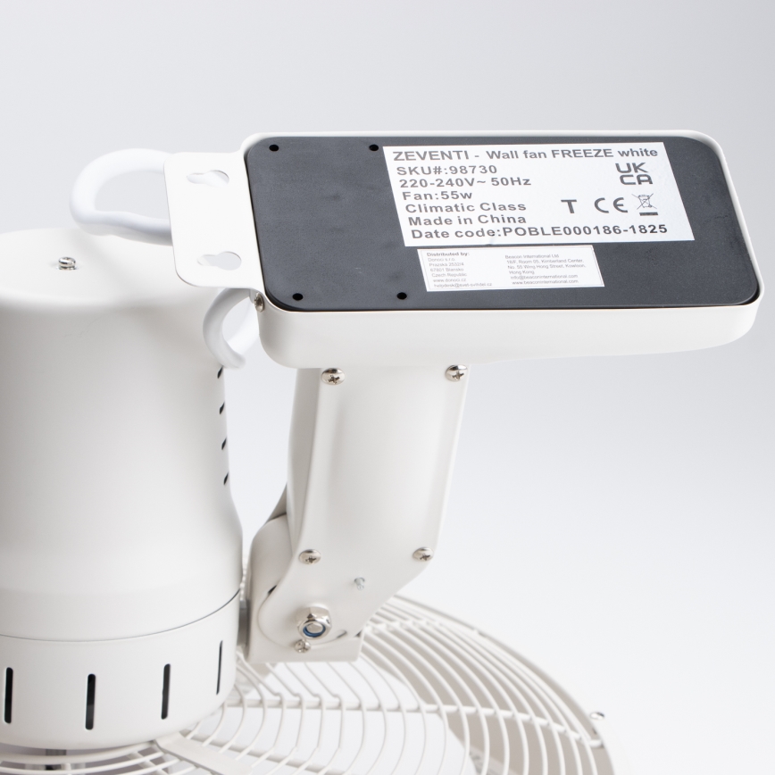 ZEVENTI - Fali ventilátor FREEZE 50W/230V átm. 40 cm fehér + távirányítás