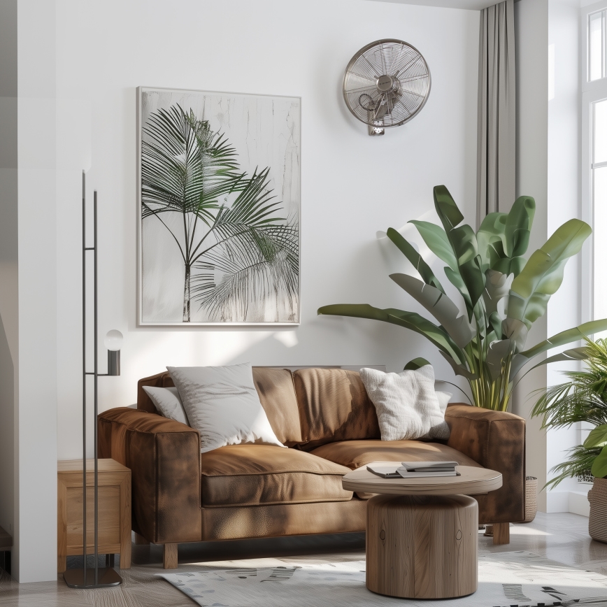 ZEVENTI - Fali ventilátor FREEZE 50W/230V átm. 40 cm matt króm + távirányítás