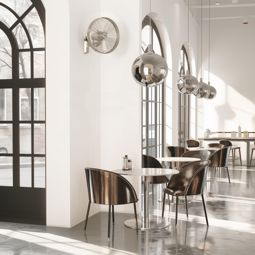 ZEVENTI - Fali ventilátor FREEZE 50W/230V átm. 40 cm matt króm + távirányítás