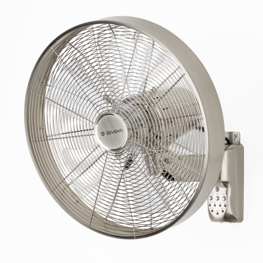 ZEVENTI - Fali ventilátor FREEZE 50W/230V átm. 40 cm matt króm + távirányítás