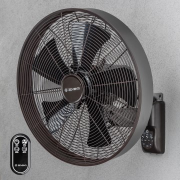 ZEVENTI - Fali ventilátor FREEZE 50W/230V, átmérő 45 cm, fekete/barna + távirányító