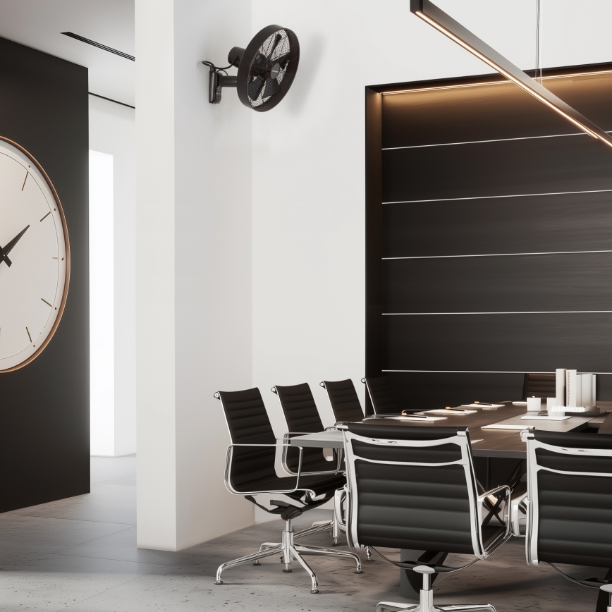 ZEVENTI - Fali ventilátor FREEZE 50W/230V átm. 40 cm fekete/barna + távirányítás