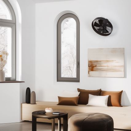 ZEVENTI - Fali ventilátor FREEZE 50W/230V átm. 40 cm fekete/barna + távirányítás
