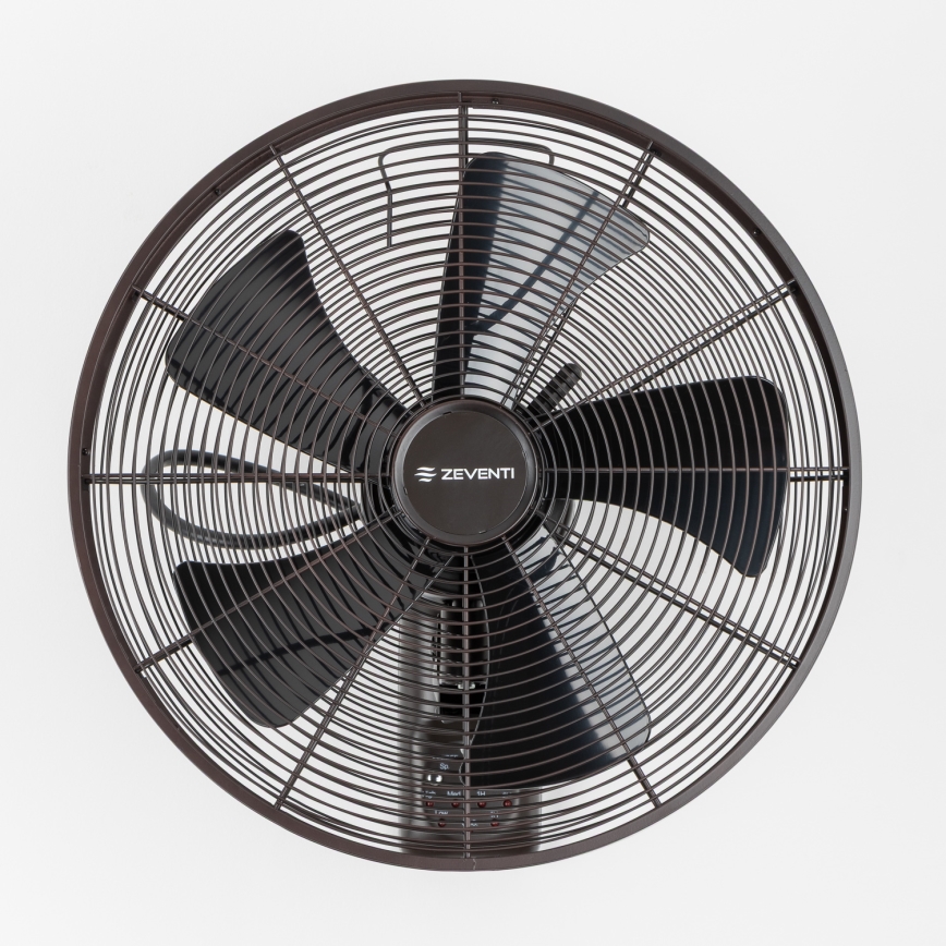 ZEVENTI - Fali ventilátor FREEZE 50W/230V átm. 40 cm fekete/barna + távirányítás
