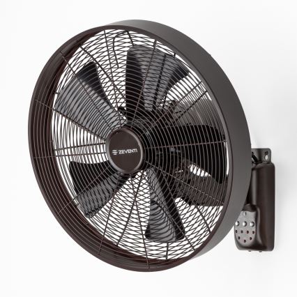 ZEVENTI - Fali ventilátor FREEZE 50W/230V átm. 40 cm fekete/barna + távirányítás