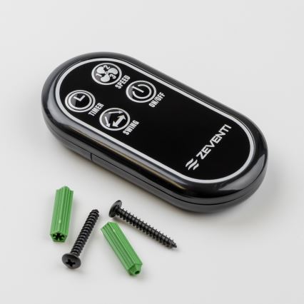 ZEVENTI - Fali ventilátor FREEZE 50W/230V átm. 40 cm fekete/barna + távirányítás