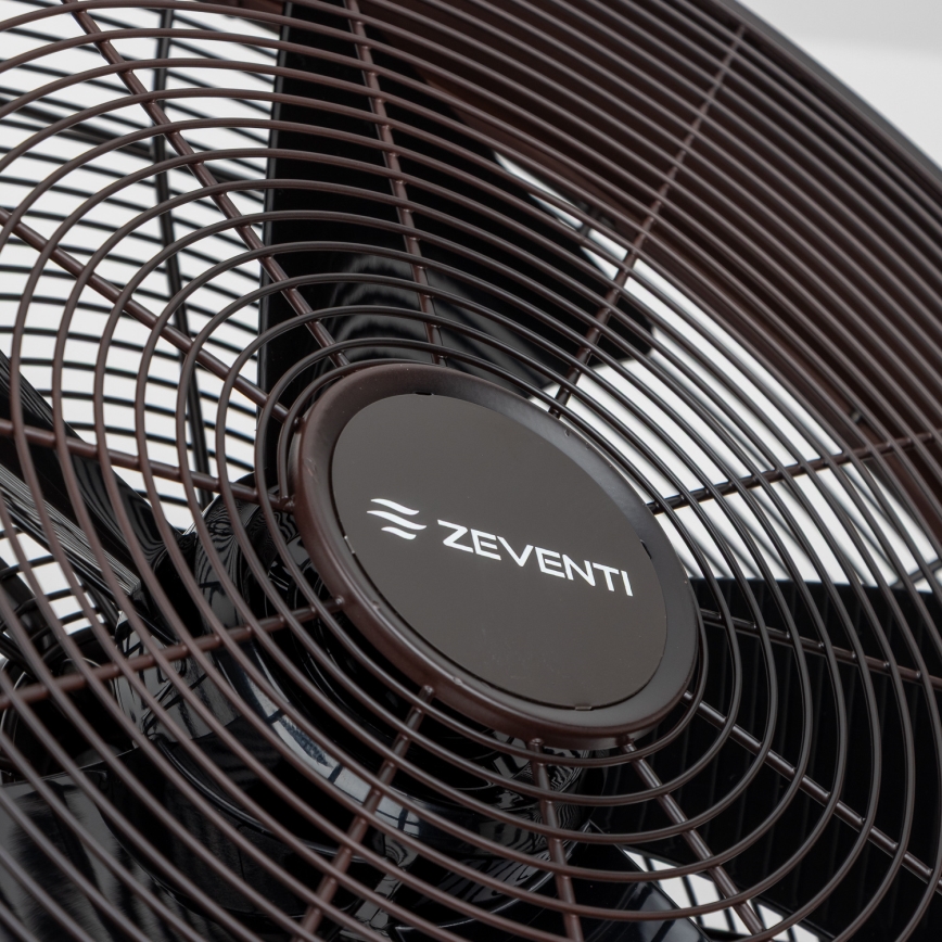 ZEVENTI - Fali ventilátor FREEZE 50W/230V, átmérő 45 cm, fekete/barna + távirányító
