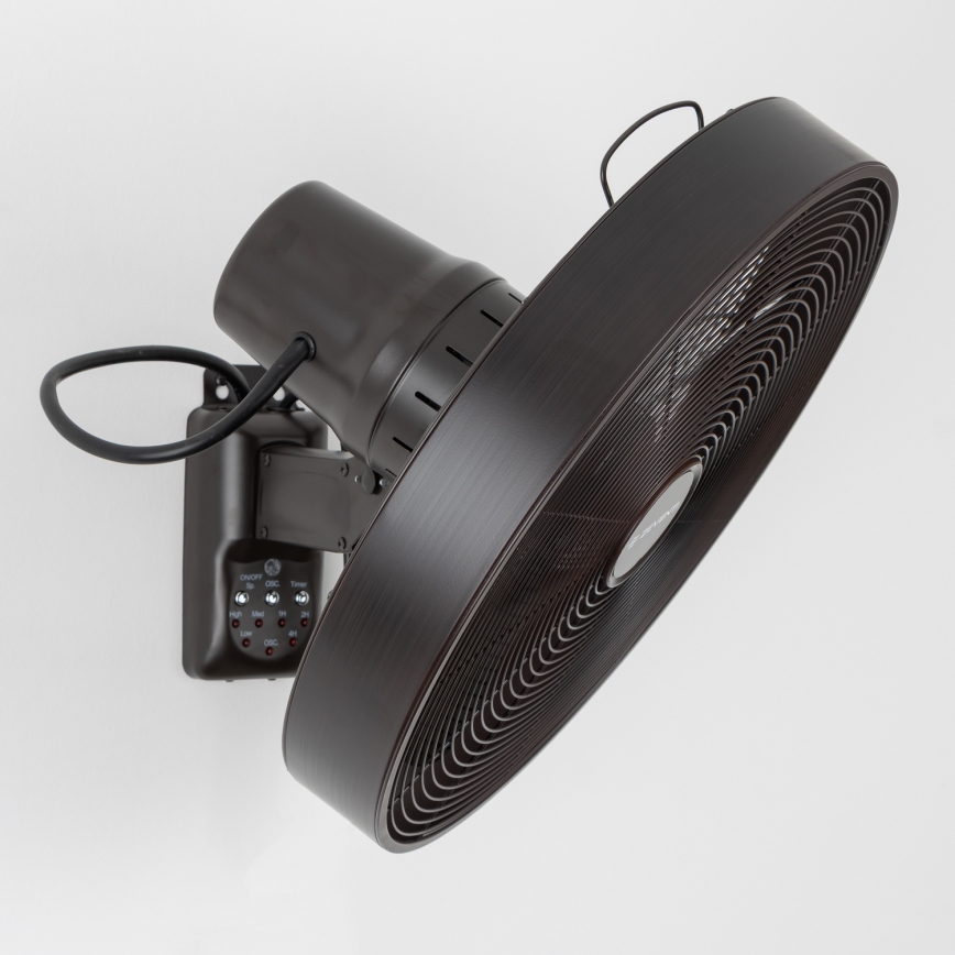 ZEVENTI - Fali ventilátor FREEZE 50W/230V, átmérő 45 cm, fekete/barna + távirányító