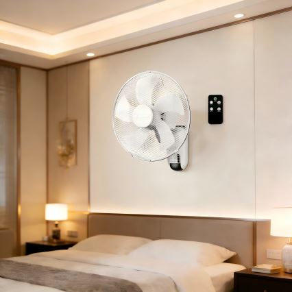 ZEVENTI - Falra szerelhető ventilátor FANNY 45W/230V Ø 41 cm fehér + távirányító