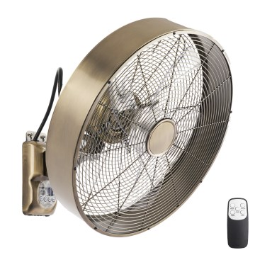 ZEVENTI - Falra szerelhető ventilátor FANNY 50W/230V, átmérő 45 cm, bronzszínű + távirányítóval