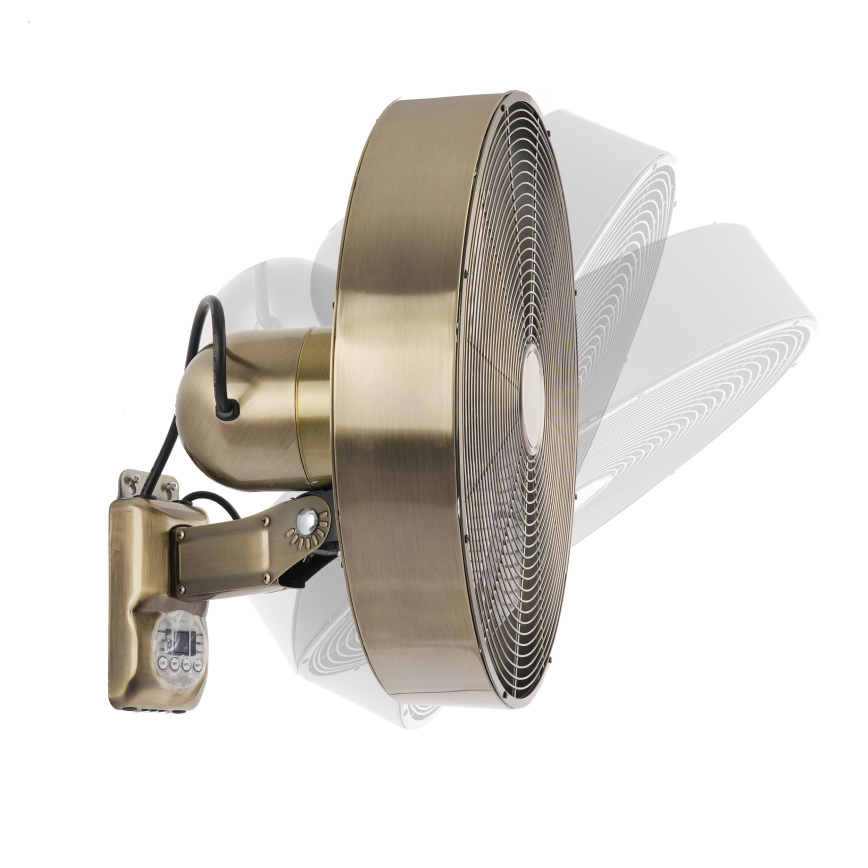 ZEVENTI - Falra szerelhető ventilátor FANNY 50W/230V, átmérő 45 cm, bronzszínű + távirányítóval