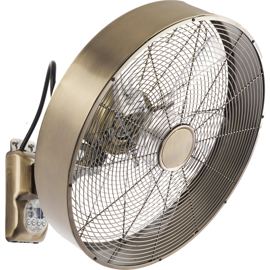 ZEVENTI - Falra szerelhető ventilátor FANNY 50W/230V, átmérő 45 cm, bronzszínű + távirányítóval